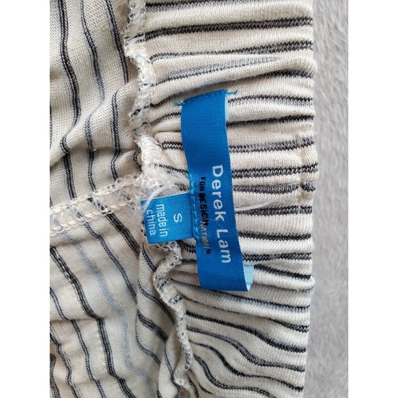 Derek Lam Shorts Women's Small Tan Striped Rayon Pocket Elastic Waist Drawstring - Picture 7 of 8